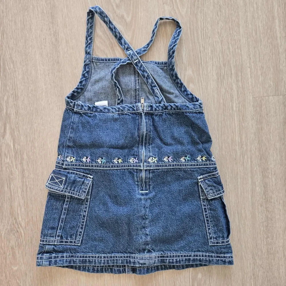 Vintage‎ Gymboree Girls 1999 Indigo Florals Denim Dress size small